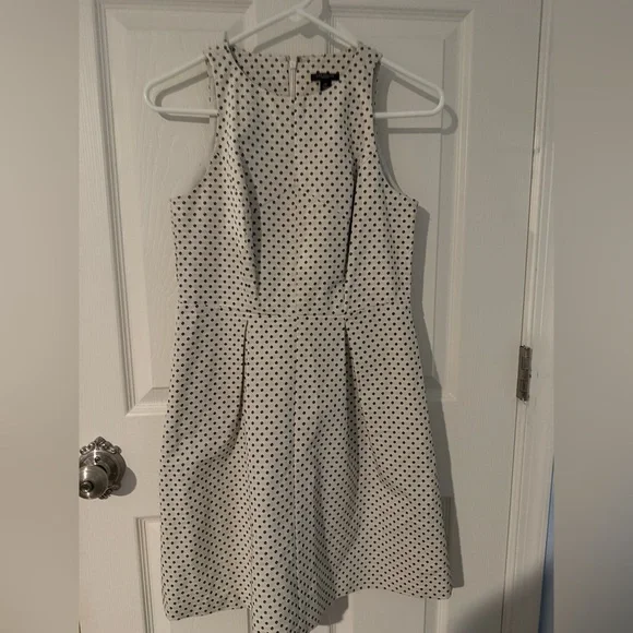 Ann Taylor | Dresses | Ann Taylor Black And White Polka Dot Midi Dress |  Poshmark